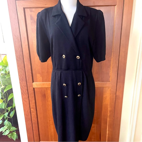 St.John Knit Black Dress Size 14 - Picture 2 of 4